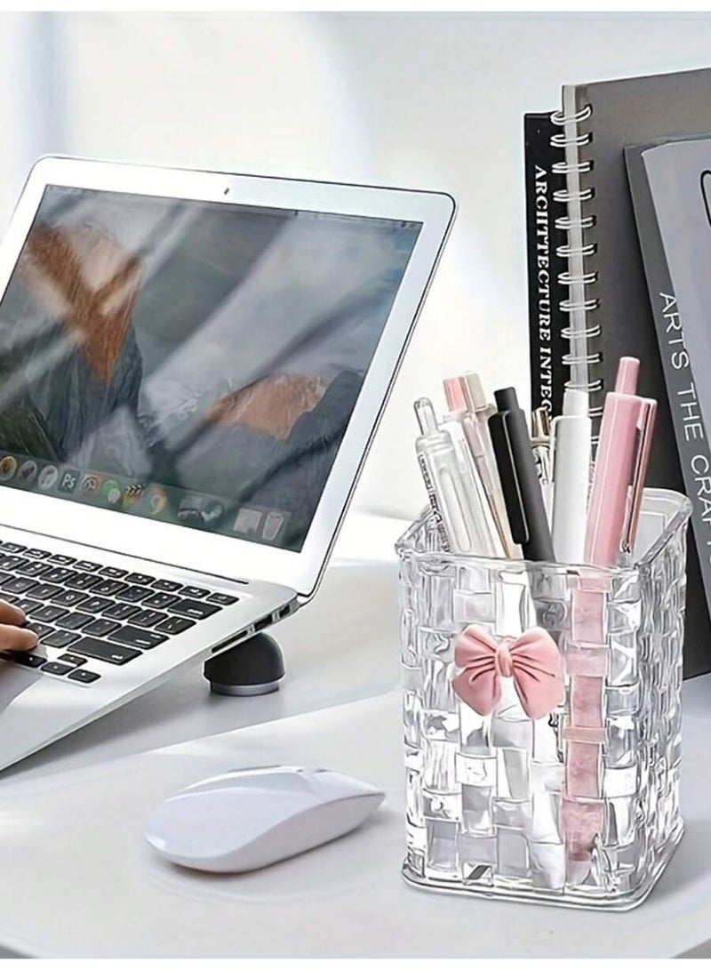 1 حامل فراشي مكياج أكريليك شفاف – منظم أدوات تجميل أنيق – صندوق تخزين شفاف للفراشي والإكسسوارات – مناسب لطاولة الزينة والحمام - Image 2